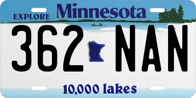 MN license plate 362NAN