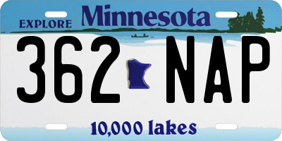 MN license plate 362NAP