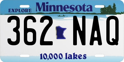 MN license plate 362NAQ