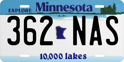 MN license plate 362NAS