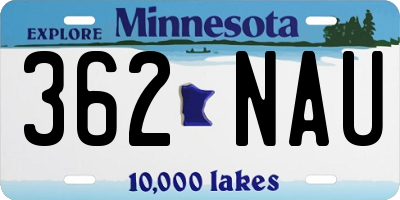 MN license plate 362NAU