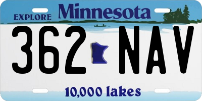 MN license plate 362NAV