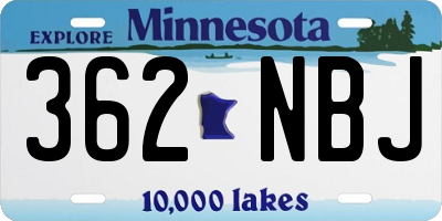 MN license plate 362NBJ
