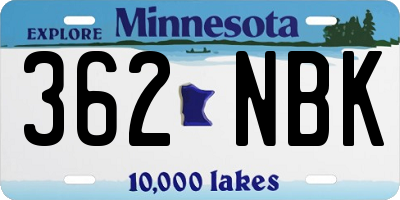 MN license plate 362NBK