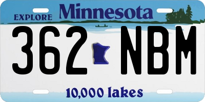 MN license plate 362NBM