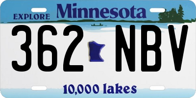 MN license plate 362NBV