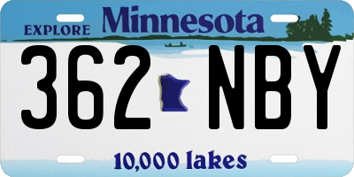 MN license plate 362NBY