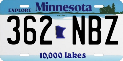 MN license plate 362NBZ
