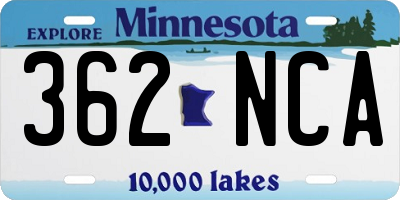 MN license plate 362NCA