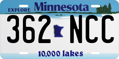 MN license plate 362NCC
