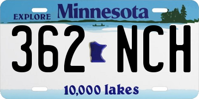 MN license plate 362NCH