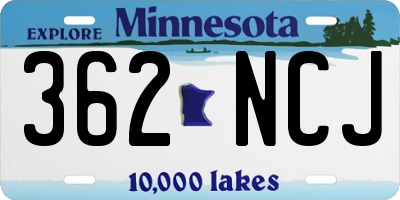 MN license plate 362NCJ
