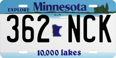 MN license plate 362NCK