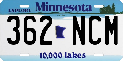 MN license plate 362NCM