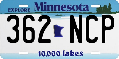 MN license plate 362NCP