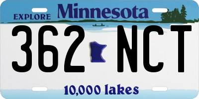 MN license plate 362NCT
