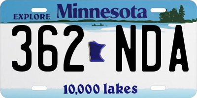 MN license plate 362NDA