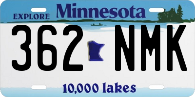 MN license plate 362NMK