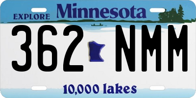 MN license plate 362NMM
