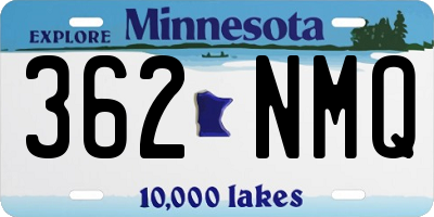 MN license plate 362NMQ