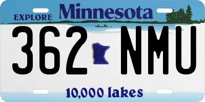 MN license plate 362NMU