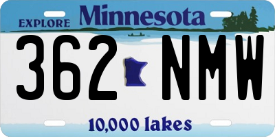 MN license plate 362NMW
