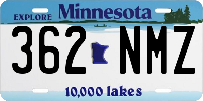 MN license plate 362NMZ