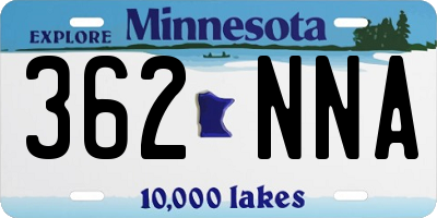 MN license plate 362NNA