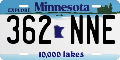 MN license plate 362NNE