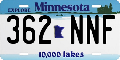 MN license plate 362NNF