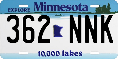 MN license plate 362NNK
