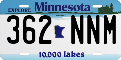 MN license plate 362NNM