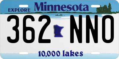 MN license plate 362NNO