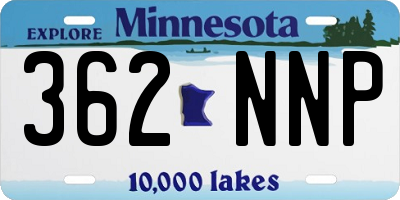 MN license plate 362NNP