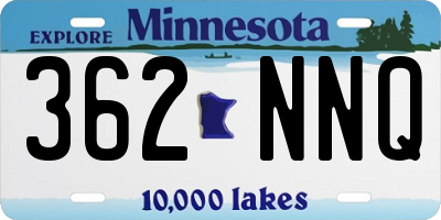MN license plate 362NNQ