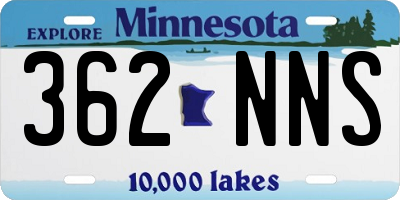 MN license plate 362NNS