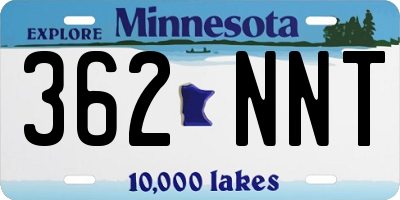 MN license plate 362NNT
