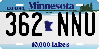 MN license plate 362NNU