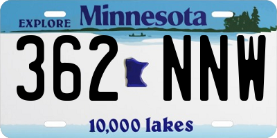 MN license plate 362NNW