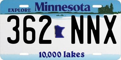 MN license plate 362NNX