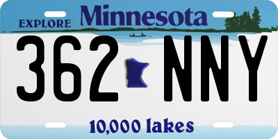 MN license plate 362NNY