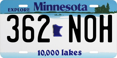 MN license plate 362NOH