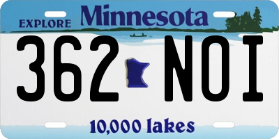 MN license plate 362NOI