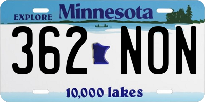 MN license plate 362NON