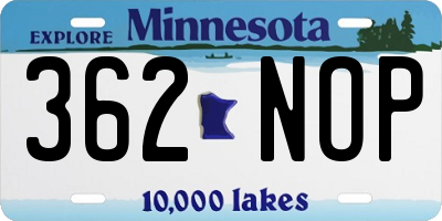 MN license plate 362NOP