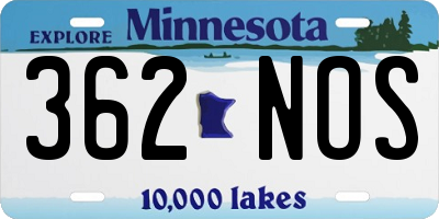 MN license plate 362NOS