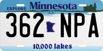 MN license plate 362NPA