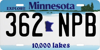MN license plate 362NPB
