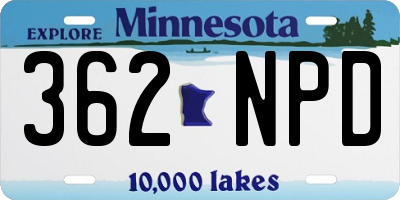 MN license plate 362NPD