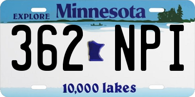 MN license plate 362NPI
